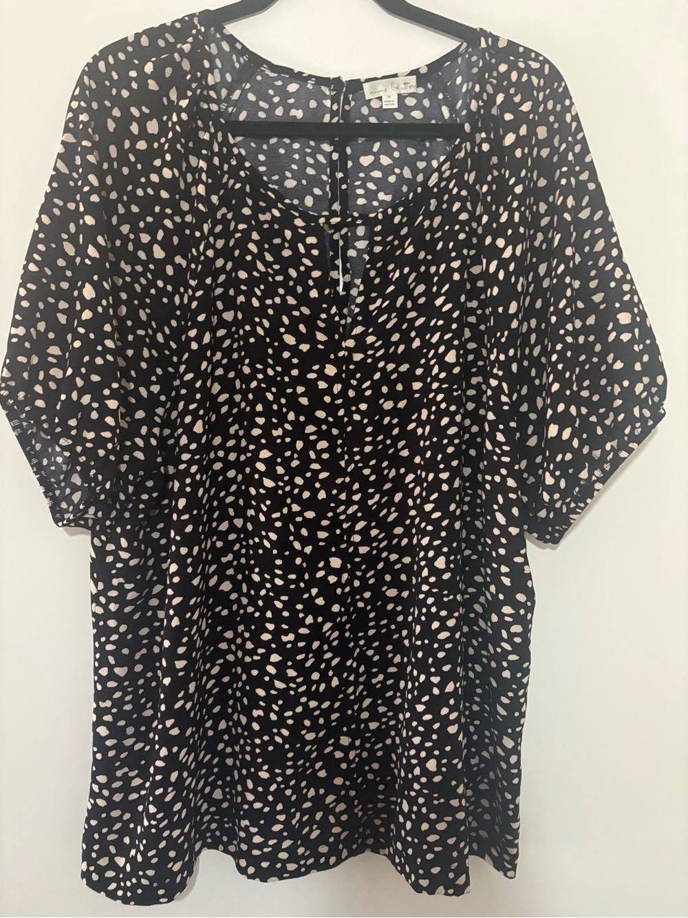 Black and Tan Printed Women's Blouse